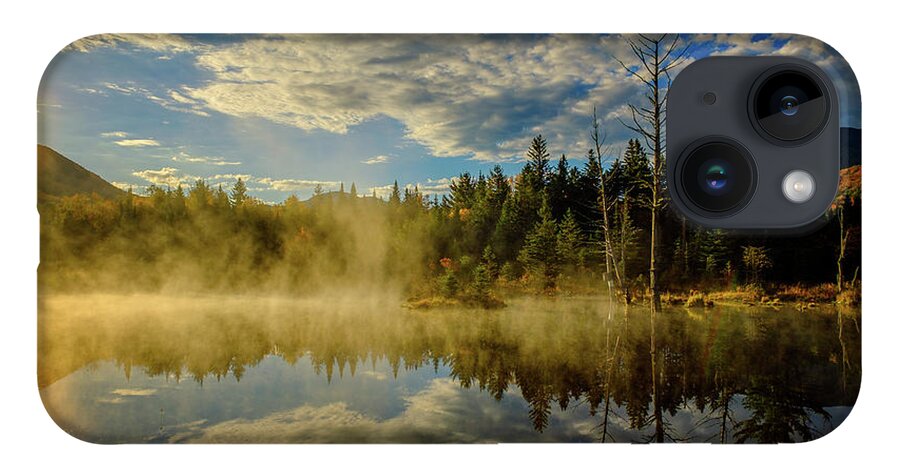 Prsri iPhone 14 Case featuring the photograph Morning Mist, Wildlife Pond by Jeff Sinon