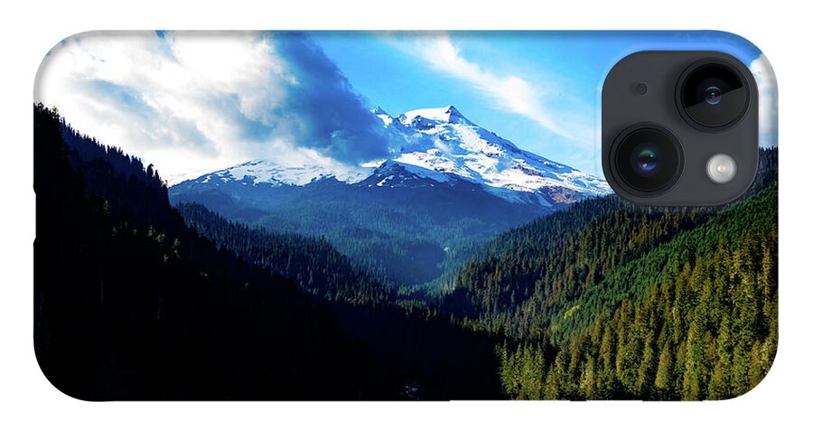 Steve Bunch iPhone 14 Case featuring the photograph Mount Baker in the summer snow capped by Steve Bunch