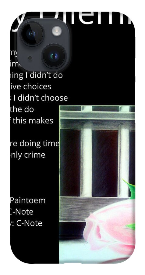 Black Art iPhone Case featuring the digital art My Dilemma Paintoem by Donald C-Note Hooker