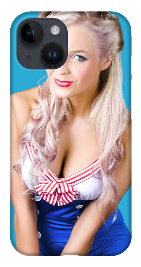 Sailor iPhone Case featuring the photograph Navy pinup woman by Jorgo Photography