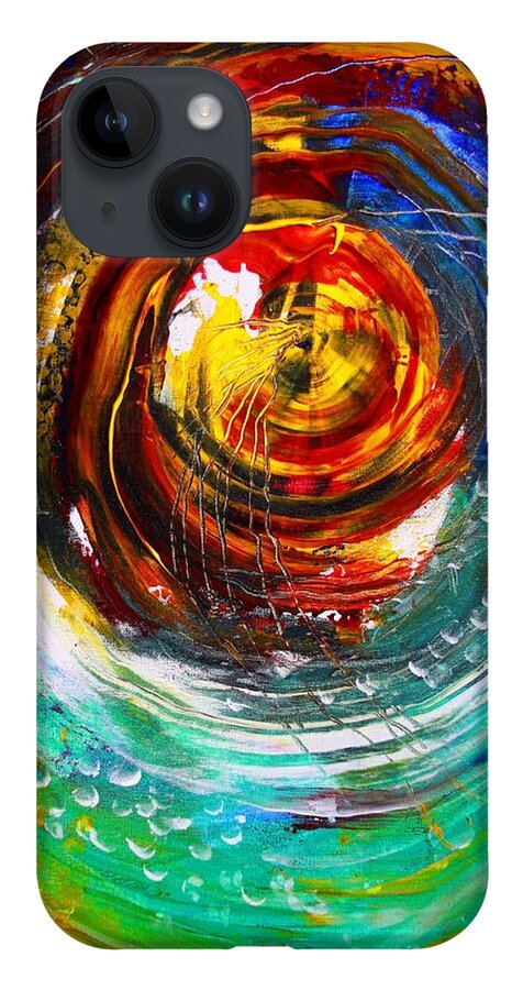 Abstract iPhone 14 Case featuring the painting Necessary Anchor by J Vincent Scarpace