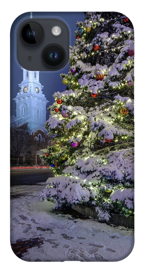 Market Square iPhone 14 Case featuring the photograph New Snow For Christmas by Jeff Sinon