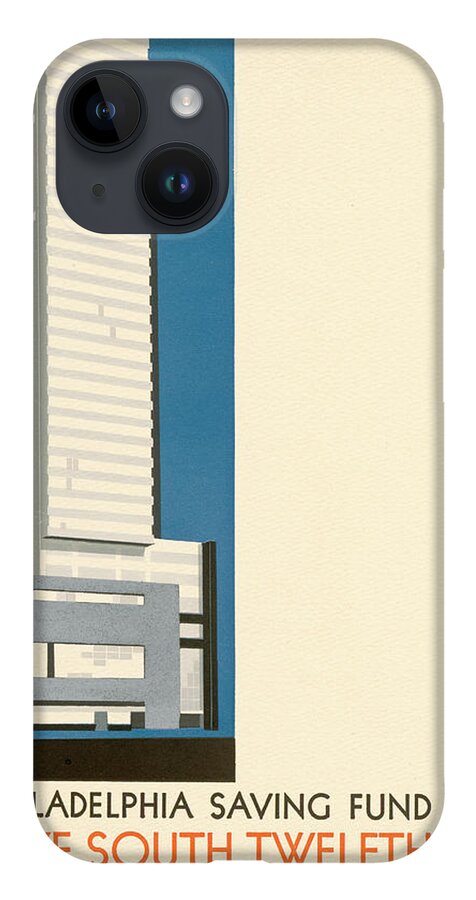 Psfs iPhone 14 Case featuring the mixed media Nothing More Modern The Philadelphia Savings Fund Society Building, 1932 by Howe and Lescaze