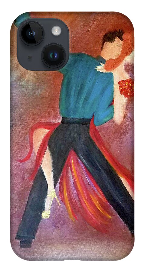 Tango iPhone 14 Case featuring the painting One Step Closer by Artist Linda Marie