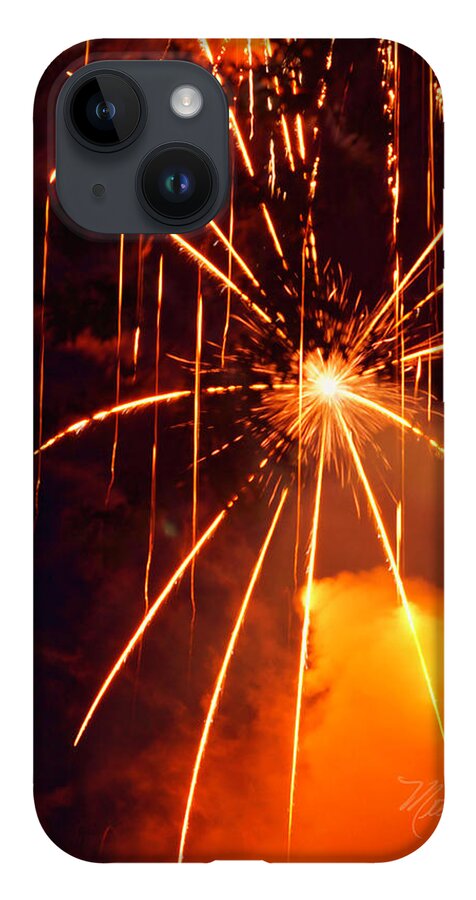 Fireworks iPhone Case featuring the photograph Orange Fireworks by Meta Gatschenberger