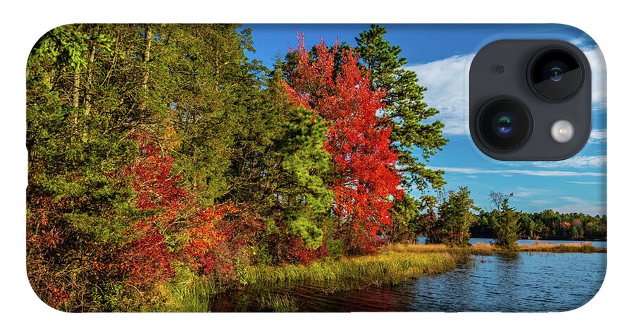 Fall iPhone 14 Case featuring the photograph Oswego Lake Pinelands by Louis Dallara