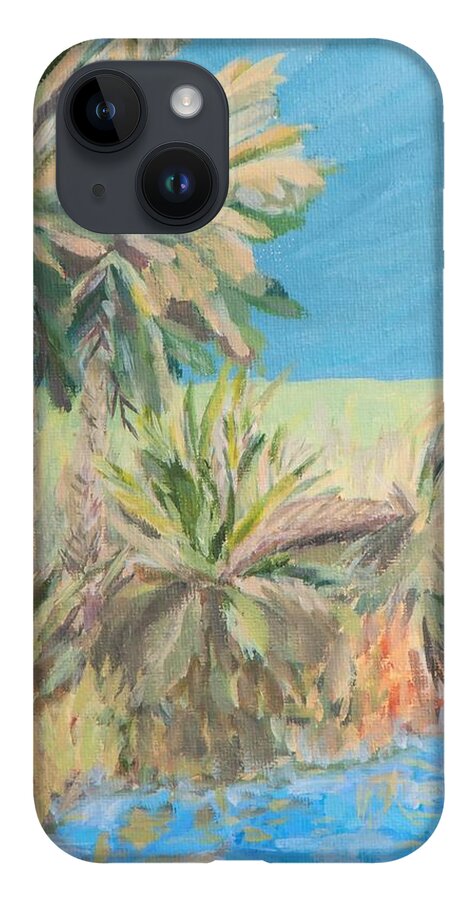 Landscape iPhone 14 Case featuring the painting Palmetto Edge by Deborah Smith