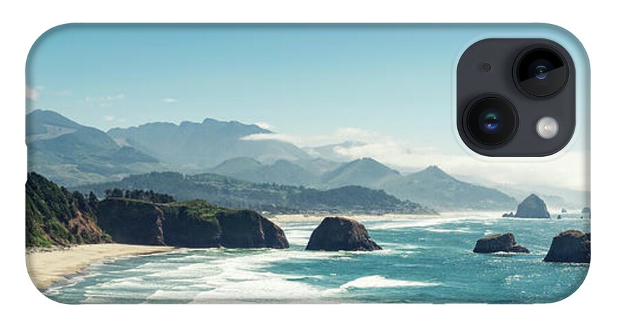 Scenics iPhone Case featuring the photograph Panoramic Shot Of Cannon Beach, Oregon by Kativ