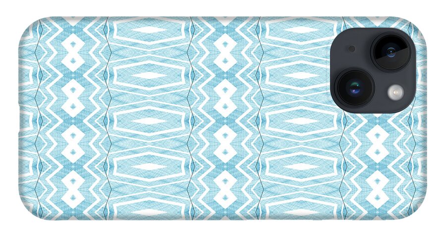 Symmetrical iPhone 14 Case featuring the digital art Pattern 3 by Angie Tirado