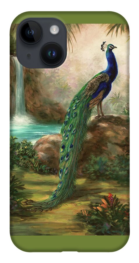 Peacock iPhone Case featuring the painting A Peacocks Paradise by Lynne Pittard