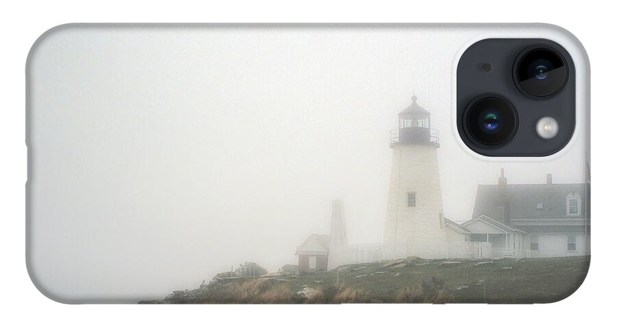 Maine iPhone 14 Case featuring the photograph Pemaquid Point Lighthouse in the Fog by Tim Kathka