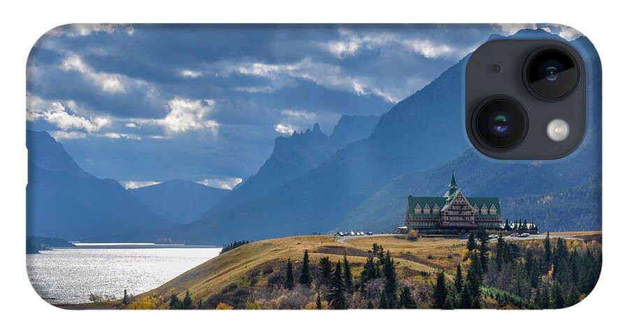 Waterton National Park iPhone 14 Case featuring the photograph Prince of Wales Hotel in the International Peace Park by Tim Kathka