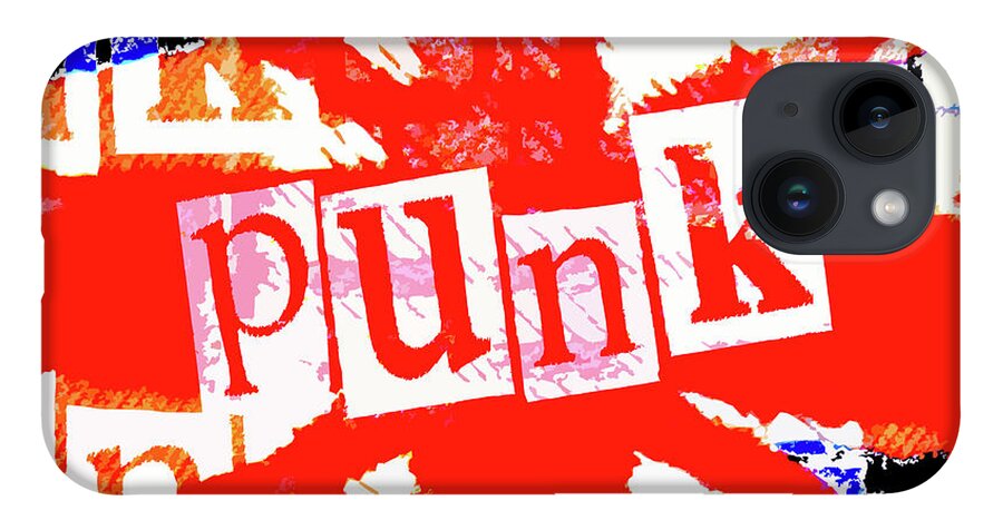 Punk iPhone 14 Case featuring the digital art Punk Union Jack Graphic by Roseanne Jones