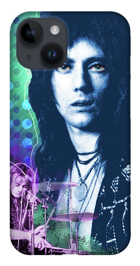 Roger Taylor iPhone 14 Case featuring the painting Queen Drummer Roger Taylor by Victoria De Almeida