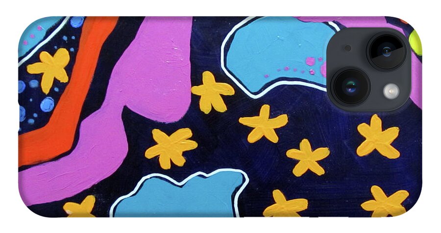 Abstract iPhone 14 Case featuring the painting Radical by Adele Bower