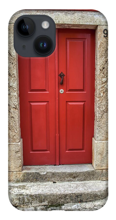 Door iPhone 14 Case featuring the photograph Red Door Nine of Obidos by David Letts