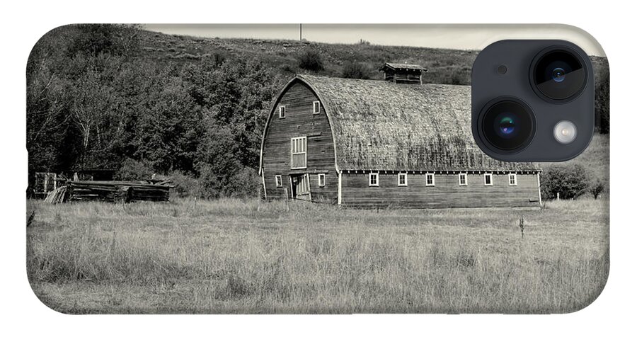 Barn iPhone 14 Case featuring the photograph Red Lodge MT Barn Black and white by Cathy Anderson