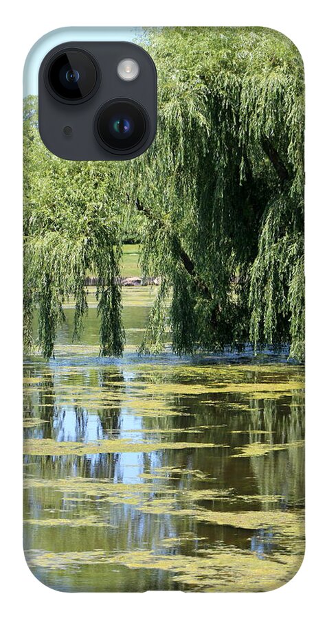 Garden Waters iPhone 14 Case featuring the photograph Reflections from Mother Willow by Colleen Cornelius
