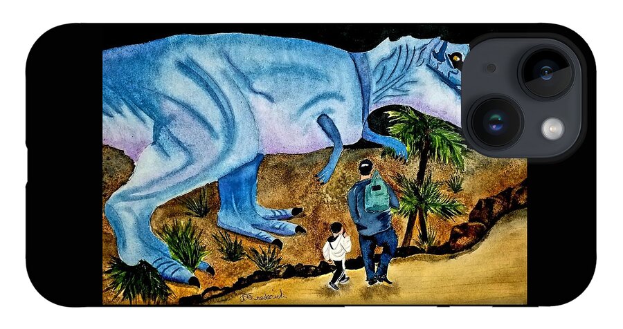Dinosaur iPhone Case featuring the painting Roman Dino by Ann Frederick