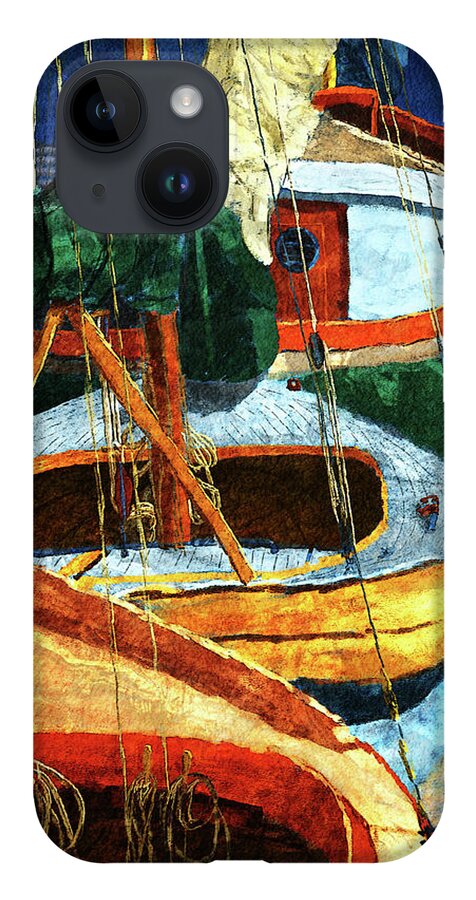 Sailboats iPhone 14 Case featuring the digital art Sailboats by Ken Taylor