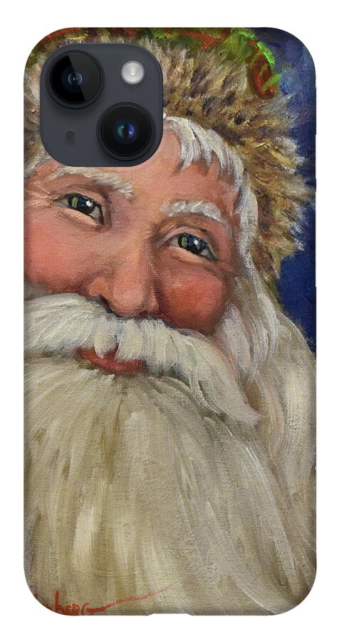 Santa Claus iPhone Case featuring the painting Santa III - Old World Santa by Cheri Wollenberg
