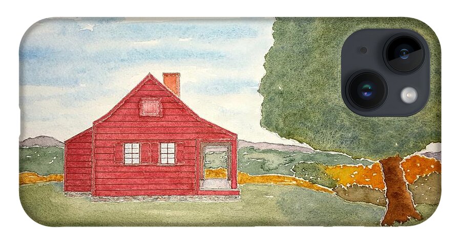 Watercolor iPhone Case featuring the painting Saratoga Farmhouse Lore by John Klobucher