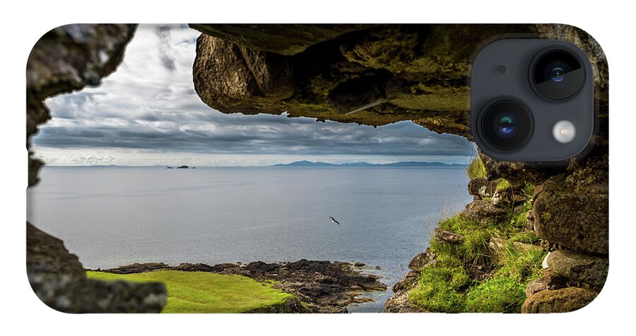 Animal iPhone Case featuring the photograph Scenic View Through Stone Window At Duntulm Castle At The Coast Of The Isle Of Skye In Scotland by Andreas Berthold