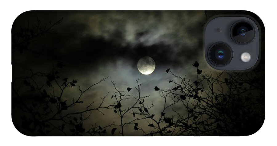 Night Sky iPhone 14 Case featuring the photograph Shadow Moon by Linda Stern