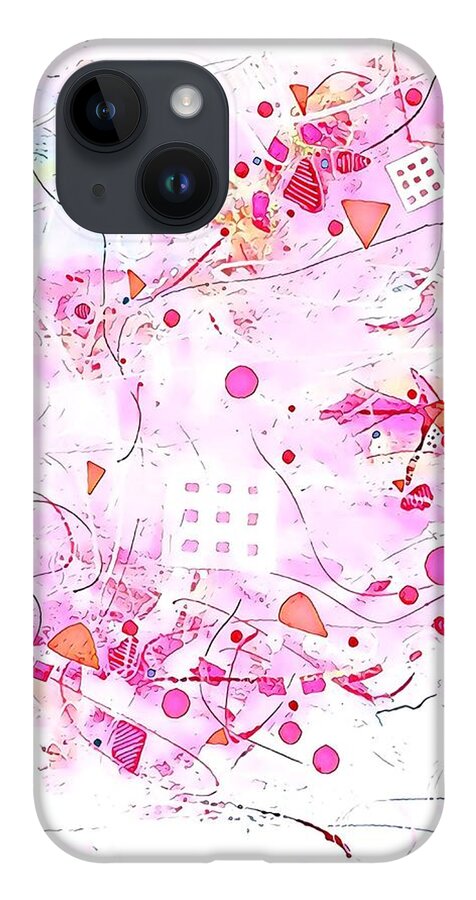 Abstract iPhone 14 Case featuring the mixed media Shape Shifter 8 by Vanessa Katz