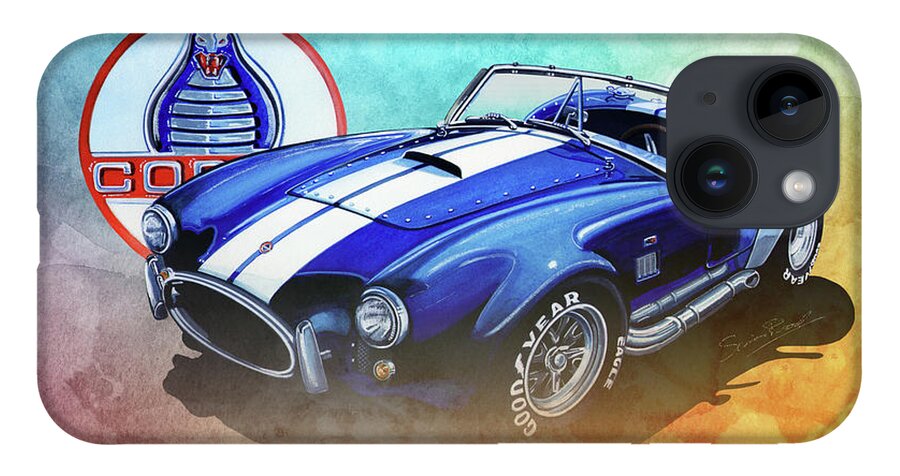 Classic Shelby Cobra 427 iPhone 14 Case featuring the mixed media Shelby Cobra 427 by Simon Read