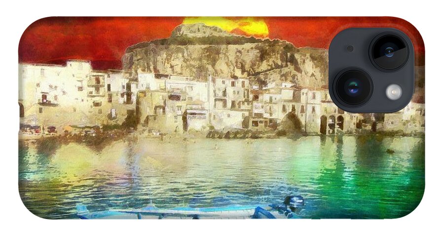Italia iPhone 14 Case featuring the painting Sicily Sunset by Stefano Senise
