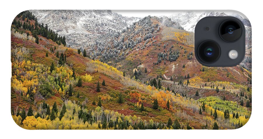Utah iPhone 14 Case featuring the photograph Silver Lake Flat with Fall Colors - American Fork Canyon, Utah by Brett Pelletier