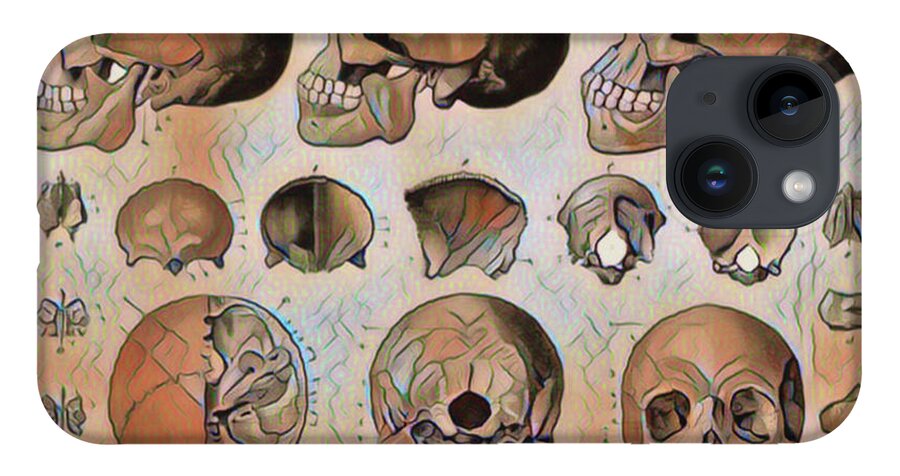Skulls iPhone Case featuring the digital art Skulduggery by Jackie MacNair