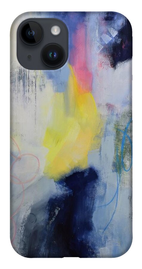 Abstract iPhone 14 Case featuring the painting Soaring by Vivian Mora