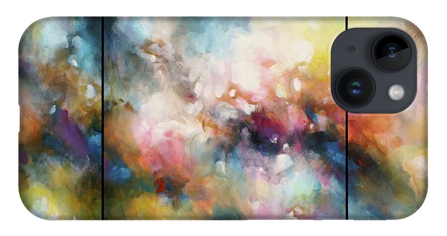 Abstract iPhone 14 Case featuring the painting Soft by Michael Lang