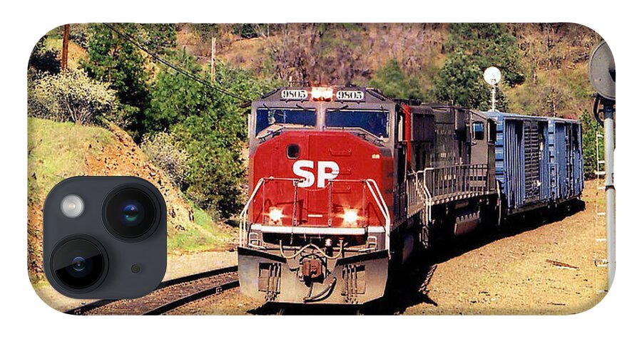 Train iPhone 14 Case featuring the photograph VINTAGE RAILROAD - Southern Pacific EMD SD-70M by John and Sheri Cockrell