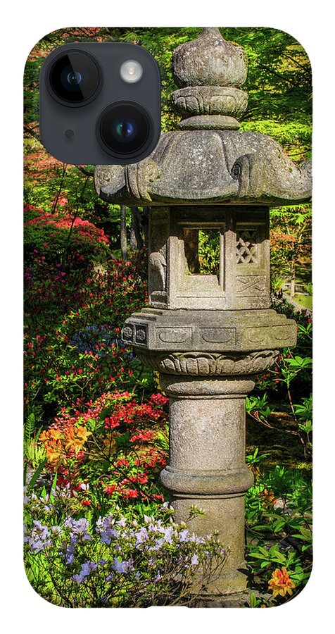 Japanese Garden iPhone 14 Case featuring the photograph Spring Lantern by Briand Sanderson