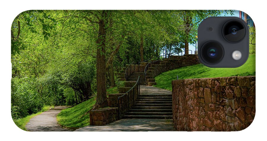 African American Heritage Memorial Park iPhone 14 Case featuring the photograph Stairway to Carlyle by Lora J Wilson