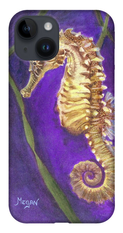 Seahorse iPhone 14 Case featuring the painting Steadfast by Megan Collins