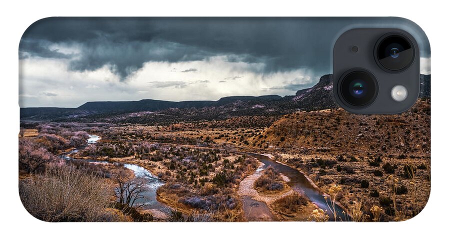 Abiquiu iPhone 14 Case featuring the photograph Stream and a Storm by Robert FERD Frank