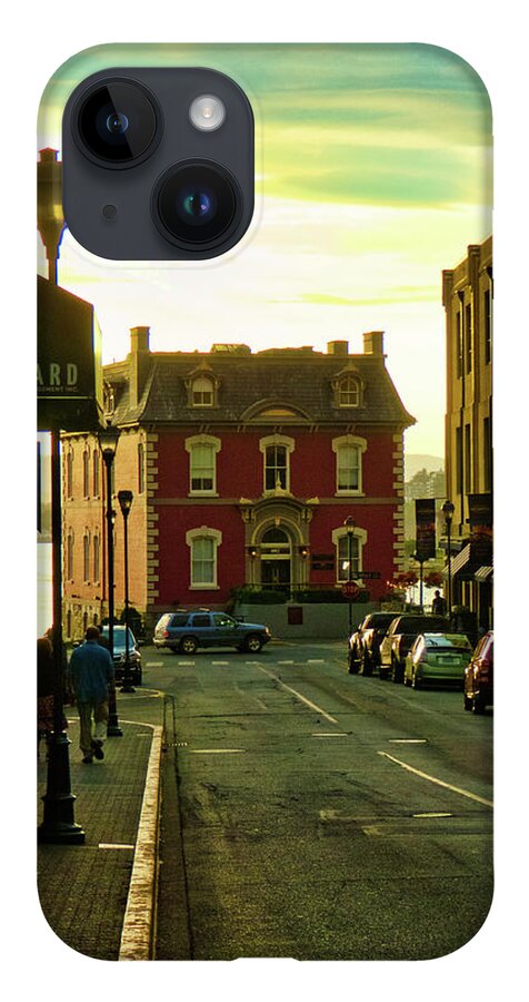 Street Scene iPhone 14 Case featuring the photograph Street at sunset in Victoria BC by Segura Shaw Photography