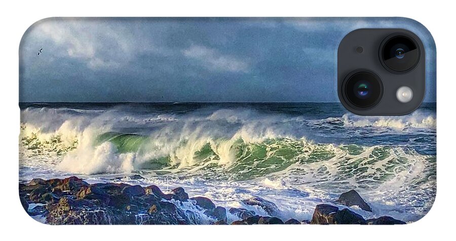Winter iPhone 14 Case featuring the photograph Sunbreak Waves by Jeanette French