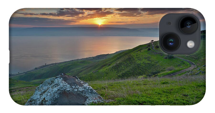 Tranquility iPhone 14 Case featuring the photograph Sunrise On Sea Of Galilee by Ilan Shacham