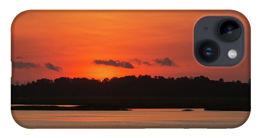 Murrells Inlet iPhone 14 Case featuring the photograph Sunrise Over Drunken Jack Island by D K Wall