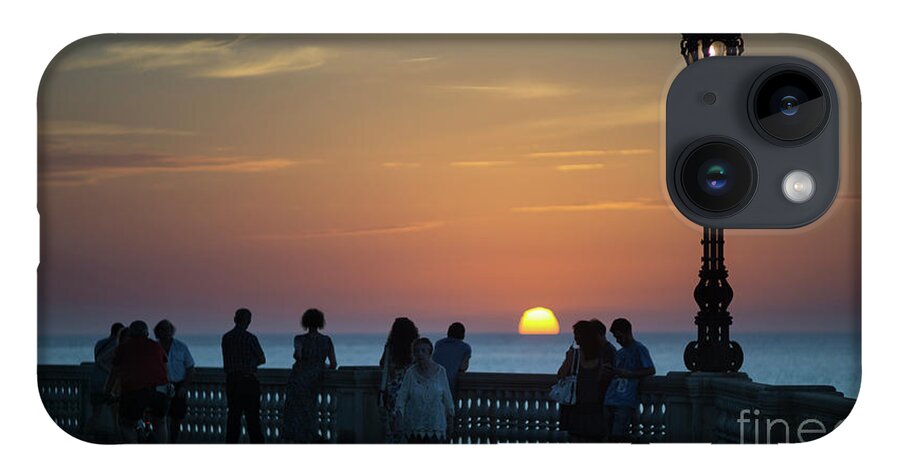 Romantic iPhone Case featuring the photograph Sunset at Alameda Promenade Cadiz Spain by Pablo Avanzini