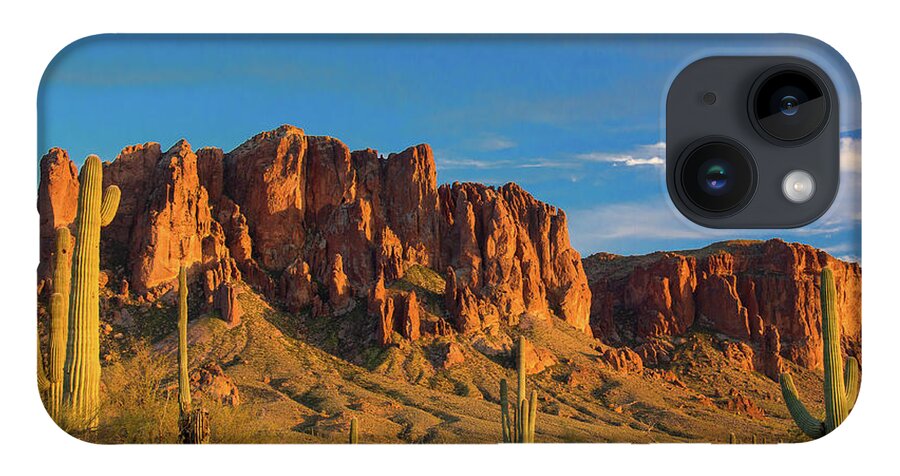 2016 iPhone 14 Case featuring the photograph Sunset at Superstition Mountain by Tim Kathka