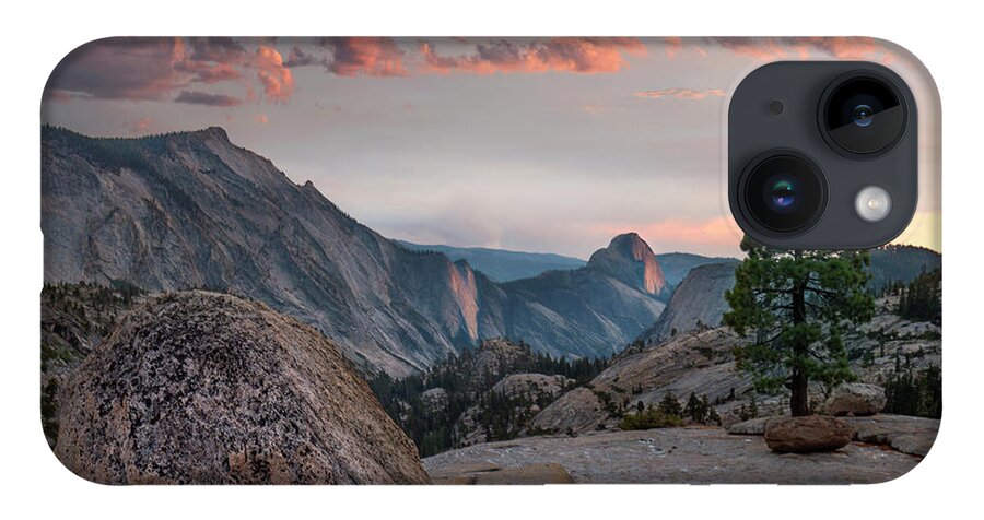00574865 iPhone 14 Case featuring the photograph Sunset On Half Dome From Olmsted Pt by Tim Fitzharris