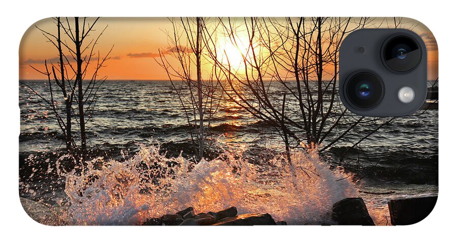 Sunset iPhone 14 Case featuring the photograph Sunset Splash 2 by David T Wilkinson