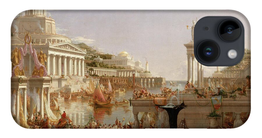 Thomas Cole iPhone 14 Case featuring the painting The Course of Empire Consummation by Thomas Cole