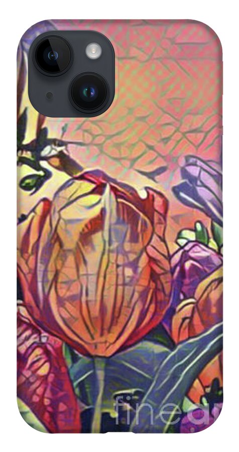 Emerson iPhone Case featuring the digital art The earth laughs in flowers by Jackie MacNair